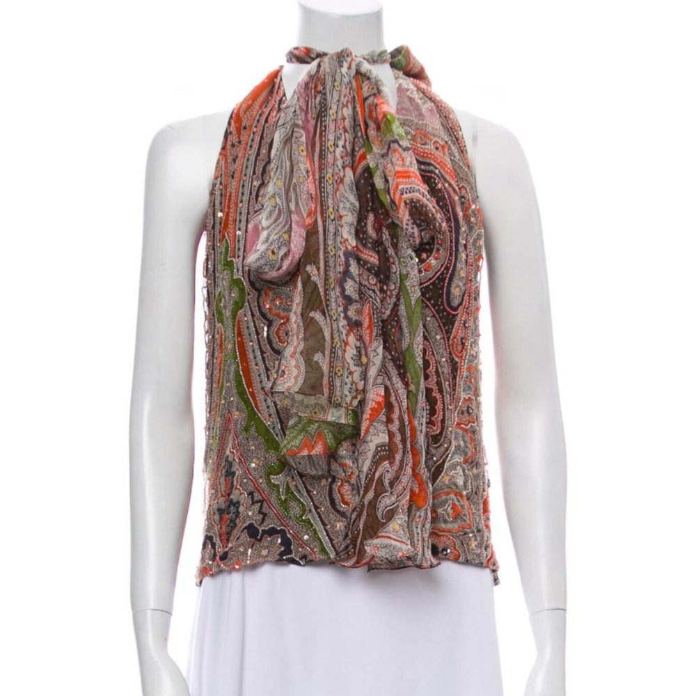 CAROLINA HERRERA Silk Paisley Print Blouse